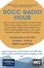 ROCC Radio Hour – Recovery Oriented Campus Center from USM – on WMPG!