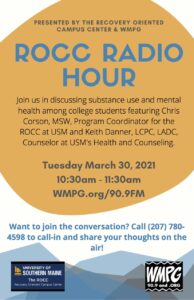 ROCC Radio Hour – Recovery Oriented Campus Center from USM – on WMPG!