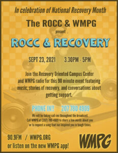 ROCC & Recovery & WMPG - this Thursday 3:30-5pm - live on WMPG