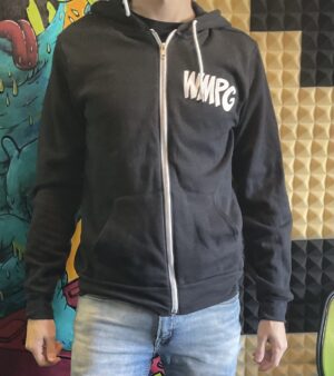 WMPG Black Zip up Hoodie Front