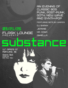 Substance flyer - a WMPG dj night at Flask