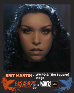 Flyer for Brit Martin at WMPG stage for Resurgam