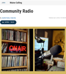 pic of Maine Public flyer with on air sign